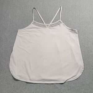 Athleta Strappy Back Mesh Chi Tank Womens Size Large White‎ Gym Yoga Running